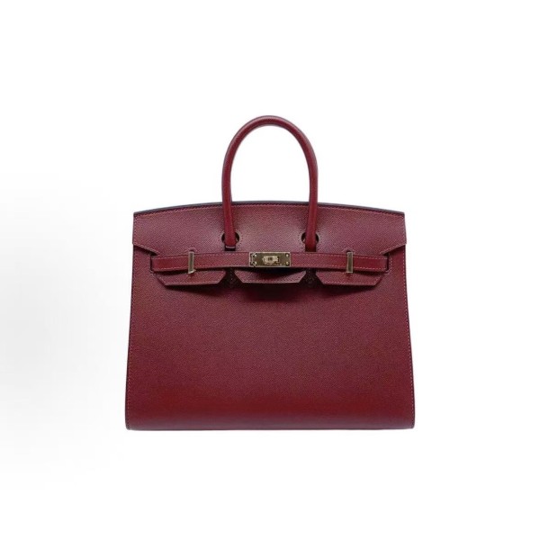 HERMES Birkin 25 Gold buckle Platinum handbag 25 Women\'s Edition 55 Rouge H Hermes Red